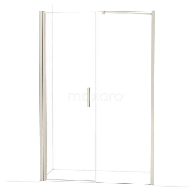 Glazen douchedeur met schuifsysteem, helder glas, aluminium frame, ideaal voor een moderne badkamerinrichting.