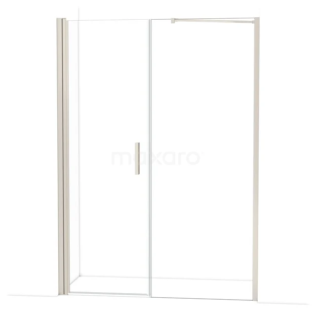 Glass shower screen with sliding door, clear glass and aluminium profile, ideal for modern bathroom design.
