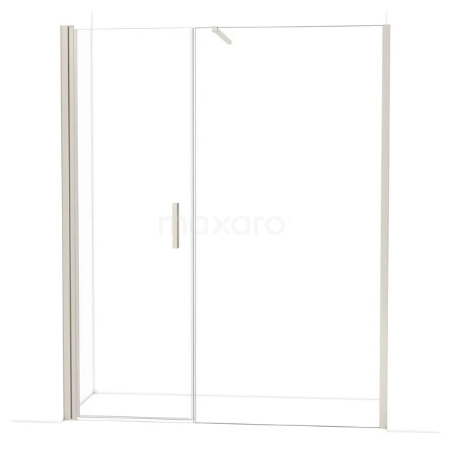 Transparante glazen douchewand met schuifdeur, strak aluminium frame, ideaal voor moderne badkamers.