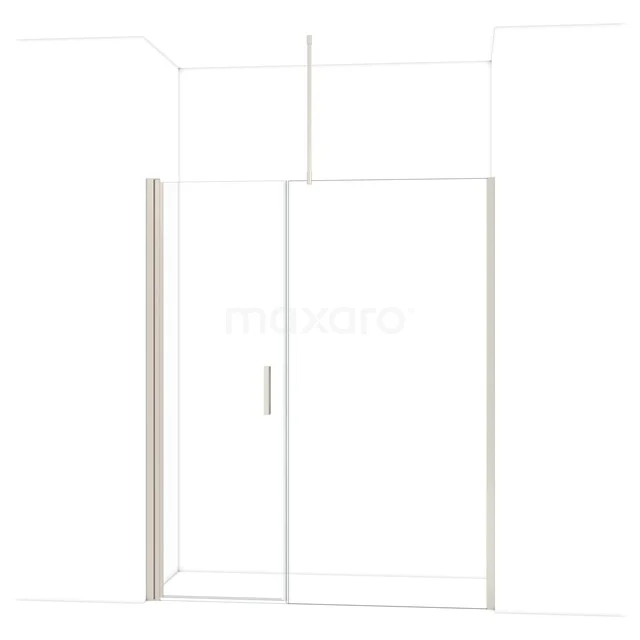 Heldere glazen douchecabine met schuifdeur, minimalistisch ontwerp, aluminium frame, ideaal voor een moderne badkamer.