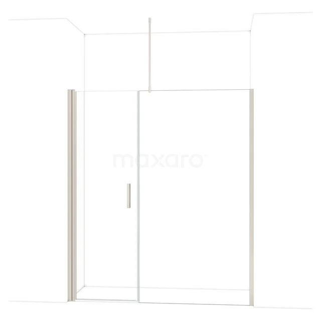 Glazen douchewand met schuifdeur, transparant ontwerp, aluminium profiel, ideaal voor moderne badkamers.