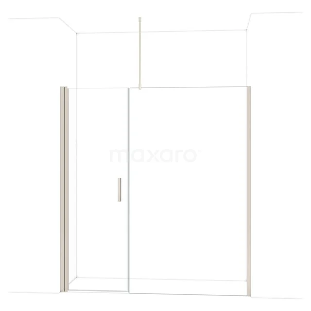 Inloopdouche met glazen schuifdeur, modern design en mat witte profielen, perfect voor een stijlvolle badkamerupgrade.