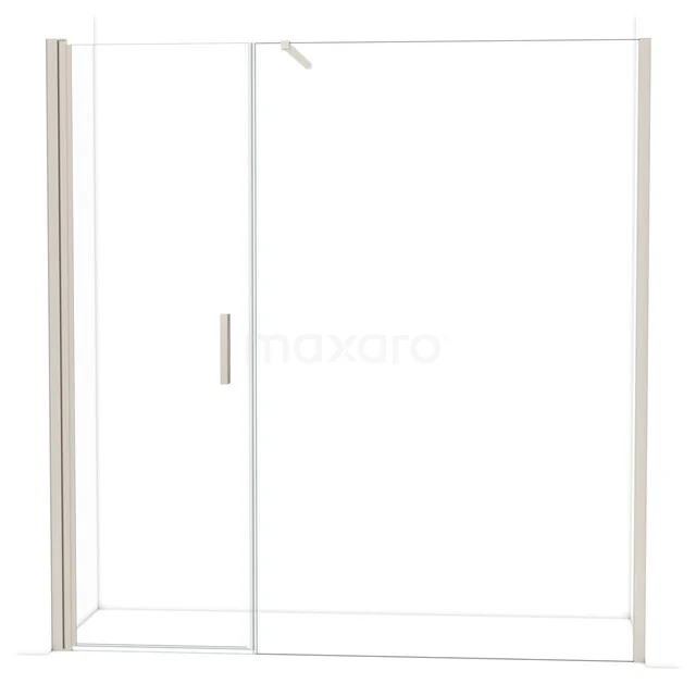Glazen douchewand met schuifdeur, strak design, aluminium omlijsting, ideaal voor een moderne badkamer.