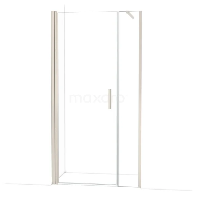 Heldere glazen douchedeur met een strak zilverkleurig frame, ideaal voor een moderne badkamerinrichting.