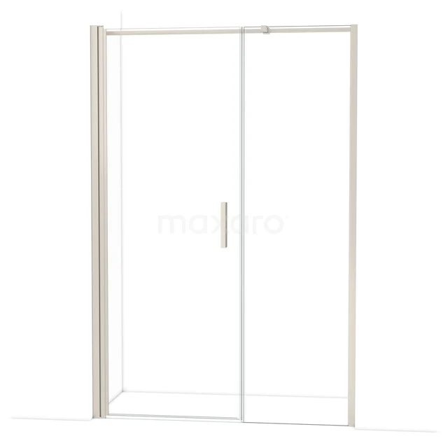 Walk-in shower with sliding door, clear glass and aluminium profile, ideal as a stylish bathroom solution.
