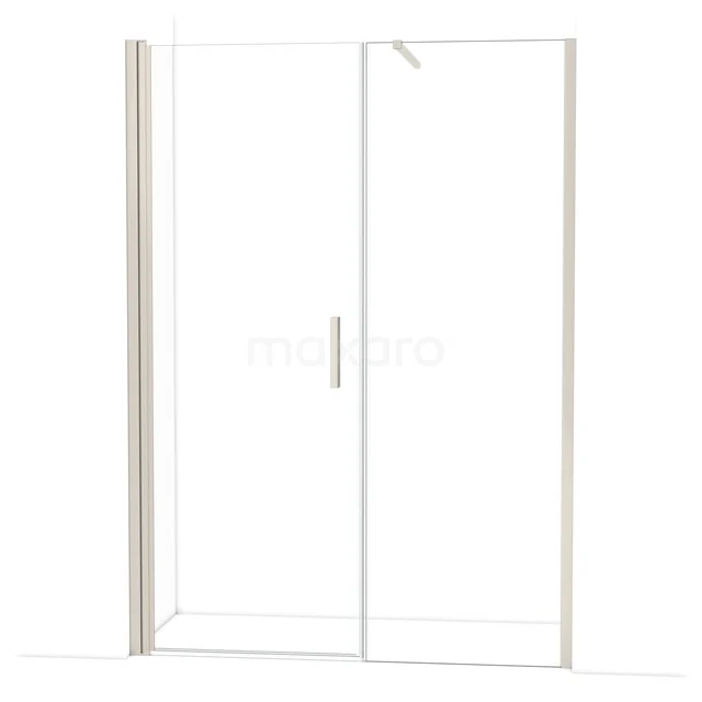 Inloopdouche met helder glazen wand, minimalistisch ontwerp, aluminium frame, ideaal voor een moderne badkamer.