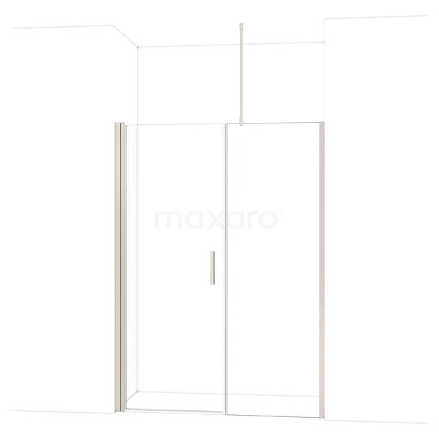 Witte douchedeur met schuifsysteem en strak, minimalistisch ontwerp; ideaal voor een moderne badkamer.