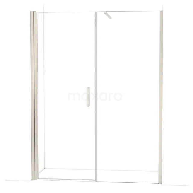 Glazen douchedeur met schuifmechanisme, helder glas en aluminium profiel, ideaal voor een moderne badkamer.