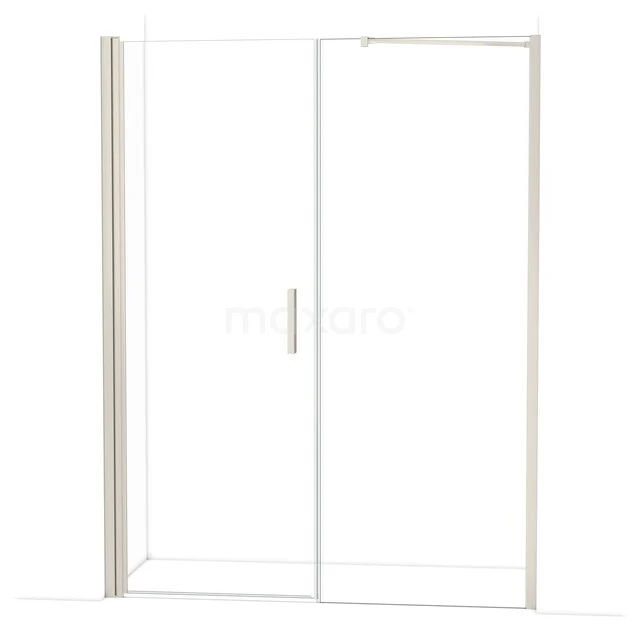 Glazen douchedeur met schuiffunctie, helder glas, aluminium profiel, minimalistisch design, ideaal voor een moderne badkamer.