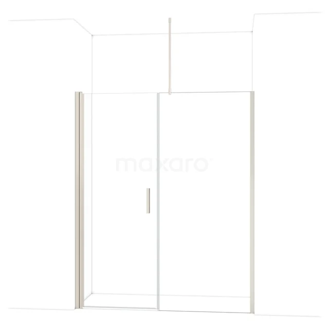 Luxe glazen douchewand met mat zilveren profiel, modern ontwerp en stevige constructie voor een stijlvolle badkamer.