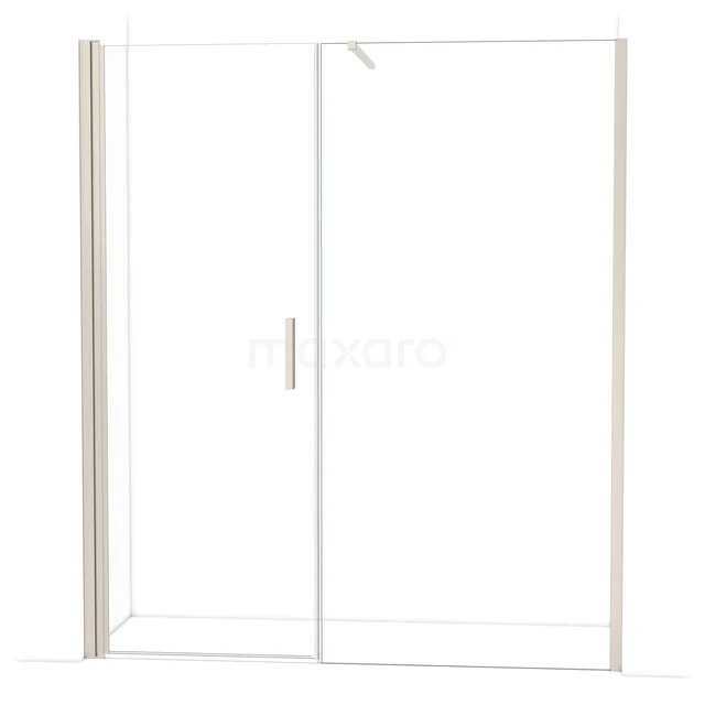 Glazen douchewand met schuifdeur, transparant, rechte vorm, aluminium profiel, ideaal voor moderne badkamers.