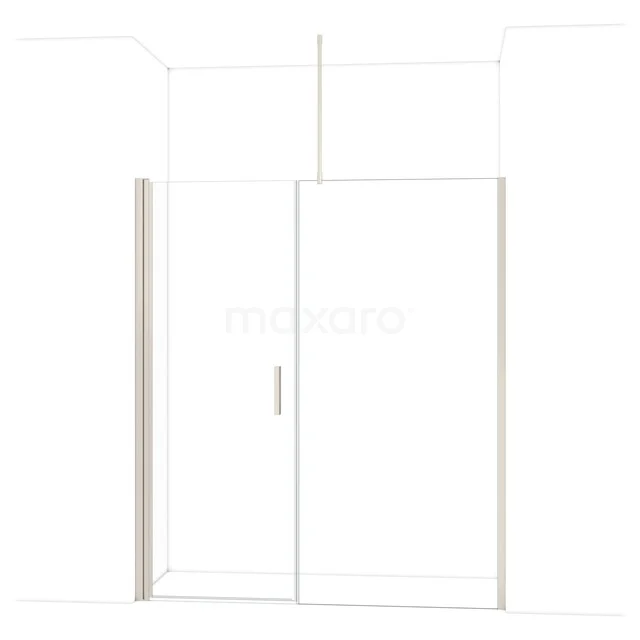Glazen douchecabine met schuifdeur, aluminium profiel in chroomlook, strak design voor een moderne badkamer.