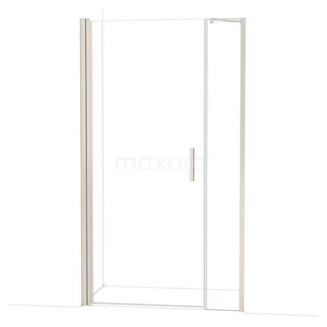 Glazen douchedeur met matte aluminium frame en strak design, perfect voor een moderne badkamer.