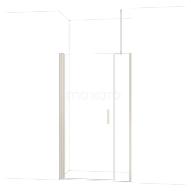 Glazen douchedeur met helder glas, aluminium profielen en minimalistisch design voor een moderne badkamer.