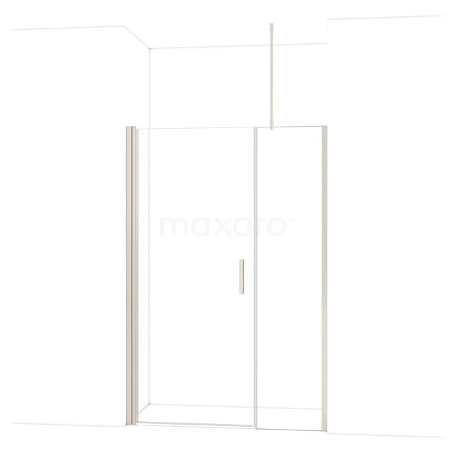 Glazen douchedeur met minimalistisch design, helder glas en aluminium profielen, ideaal voor een moderne badkamer.