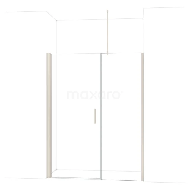 Transparante glazen douchedeur met schuifmechanisme, aluminium profiel en minimalistisch design, ideaal voor moderne badkamers.