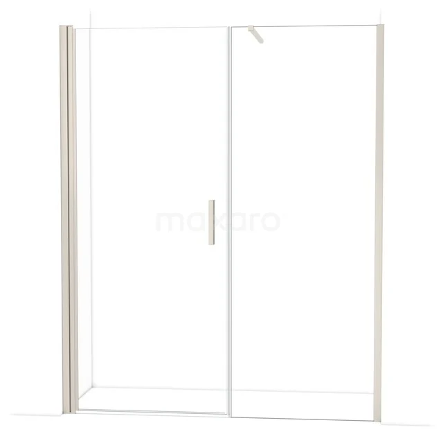 Glazen douchedeur met aluminium frame, schuifmechanisme en minimalistisch design; ideaal voor een moderne badkamer.