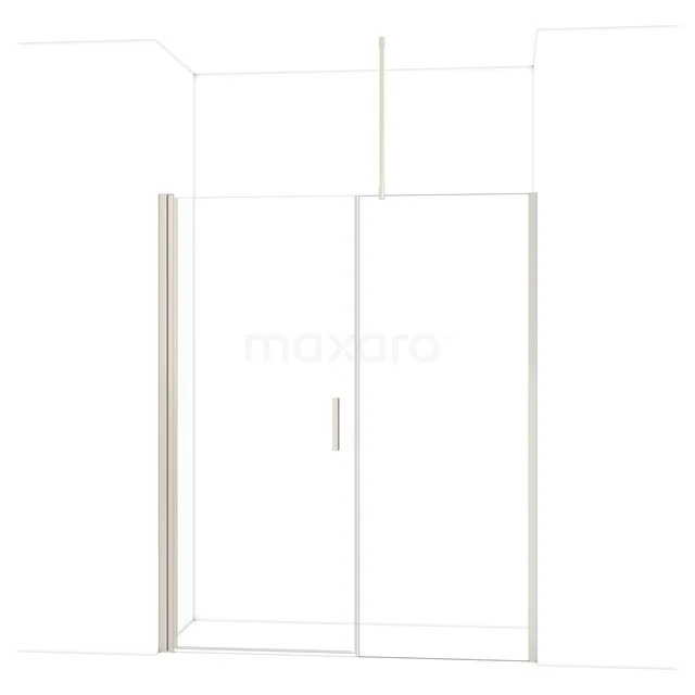 Glass shower door with aluminium frame, minimalist design, ideal for a modern bathroom.