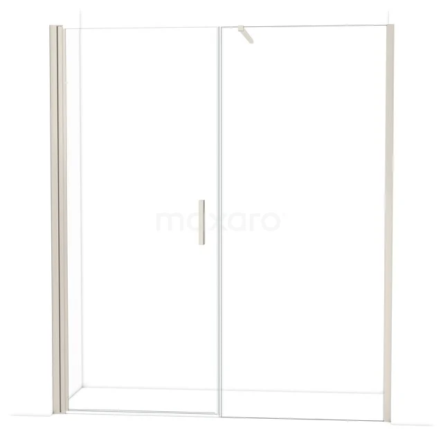 Glazen douchewand met aluminium profiel en deur, minimalistisch design, ideaal voor een moderne badkamer.