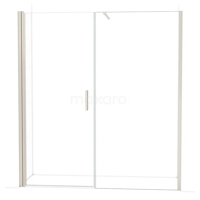 Glazen schuifdeur voor douche, helder glas, aluminium frame, modern design, ideaal voor een stijlvolle badkamer.