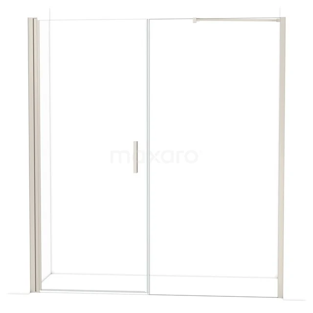 Glazen schuifdouchedeur met aluminium frame, helder glas, modern design, perfect voor een stijlvolle badkamerupgrade.