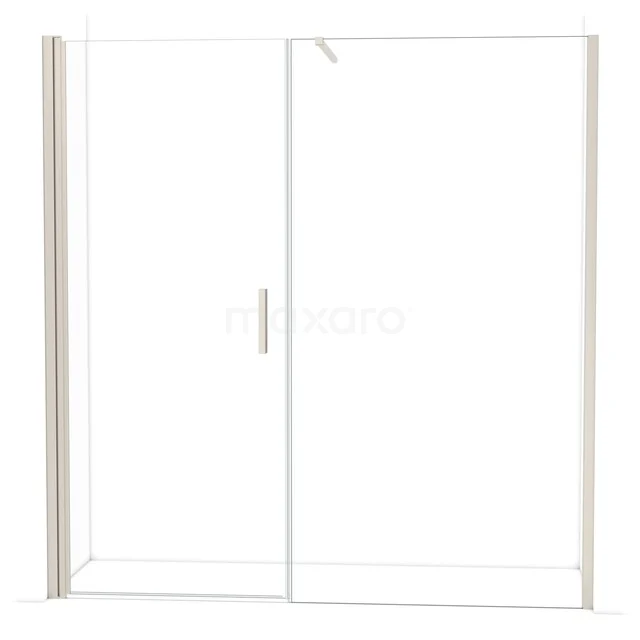 Glazen douchewand met schuifdeur, helder veiligheidsglas en aluminium profiel, ideaal voor een moderne badkamer.