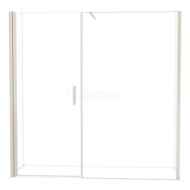 Glazen douchewand met schuifdeur, strak design, aluminium profiel, geschikt voor moderne badkamers.