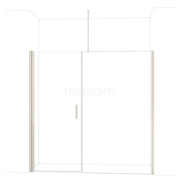 Glazen douchewand in helder transparant design, met aluminium profiel; ideaal voor een moderne badkamerinrichting.