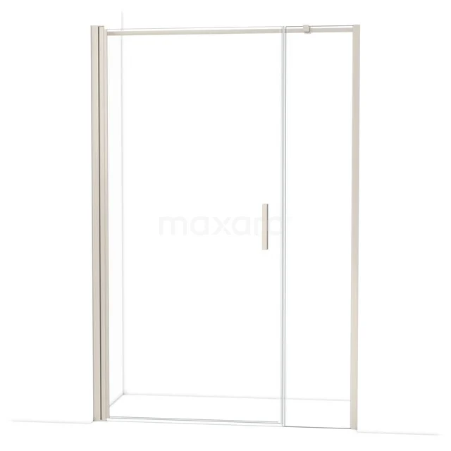 Glasene Duschtür mit Aluminium Profil, Schiebemechanismus und klarem Design, perfekt für ein modernes Badezimmer.