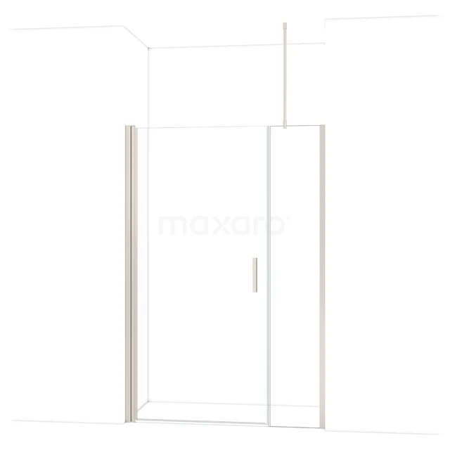 Glazen douchedeur met minimalistisch design, transparant en mat aluminium frame, perfect voor een moderne badkamer.