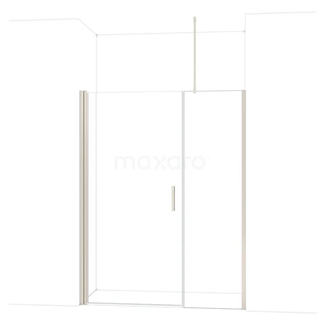 Glazen douchedeur met aluminium profielen, heldere afwerking, ideaal voor een moderne badkamer.