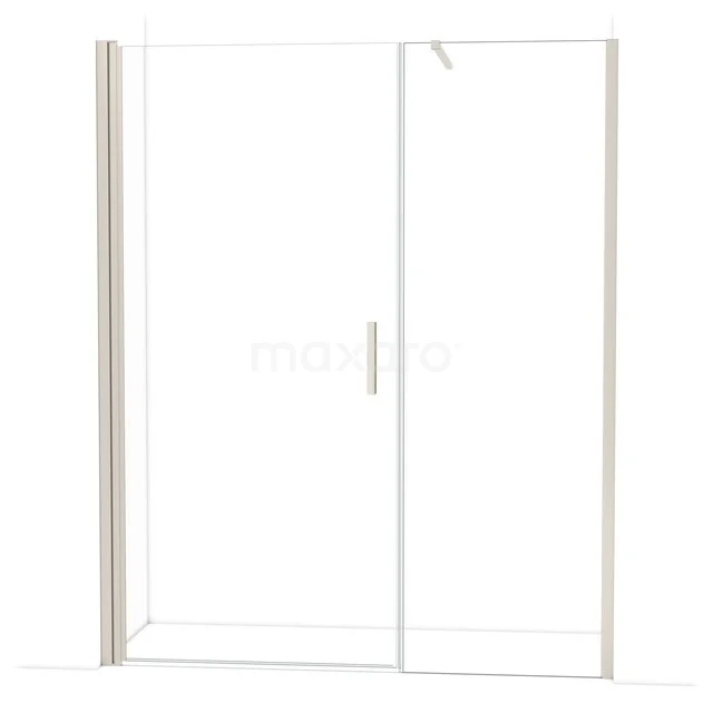 Glazen douchedeur met aluminium profielen, helder glas en modern ontwerp, perfect voor een stijlvolle badkamer.
