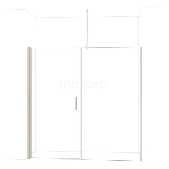 Diamond Duschtür | 210 cm Edelstahl Klarglas Drehtür DDC110111710BR Transparente Glas-Duschwand mit Profil in mattem Chrom, minimalistisches Design für moderne Bäder.