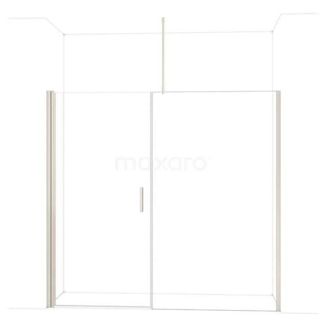 Matte witte douchedeur met schuifmechanisme, aluminium frame en modern design. Perfect voor een strakke badkamerstijl.