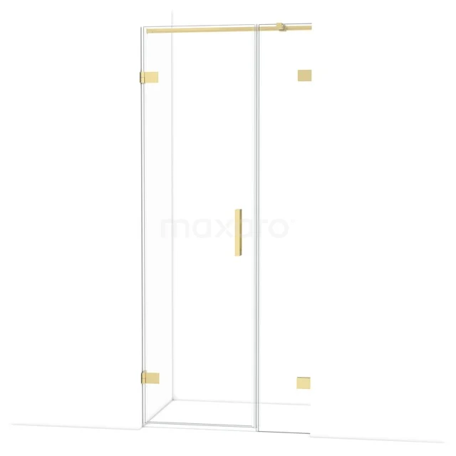 Diamond Duschtür | 85 cm Helles Gold Klarglas Drehtür DDC210603320LG Schwarzer, moderner Badezimmerhahn aus mattem Edelstahl mit klaren Kanten, geeignet für Waschbecken.