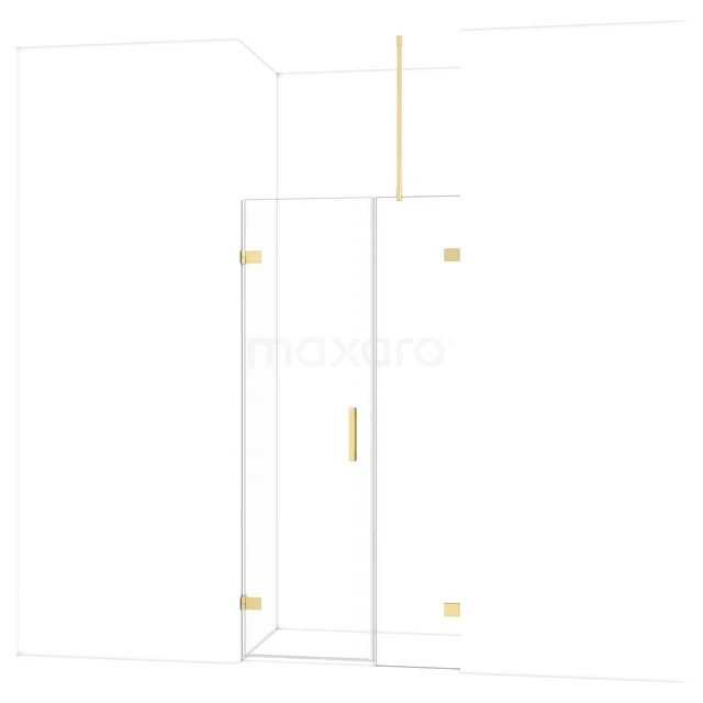 Diamond Douchedeur | 95 cm Lichtgoud Helder glas Draaideur DDC210604720LG Glazen douchewand met goudkleurige accenten, strak design, ideaal voor een stijlvolle en moderne badkamer.