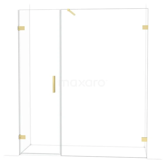 Diamond Duschtür | 175 cm Helles Gold Klarglas Drehtür DDC210612120LG Glas Duschwand mit Goldakzenten, elegantes Design und minimalistischer Rahmen. Perfekt für moderne Badezimmerinterieurs.
