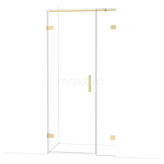Diamond Shower door | 95 cm Light gold Clear glass Pivot door DDC210703320LG Black matte metal bathroom tap with angular shape for a modern look in the bathroom.