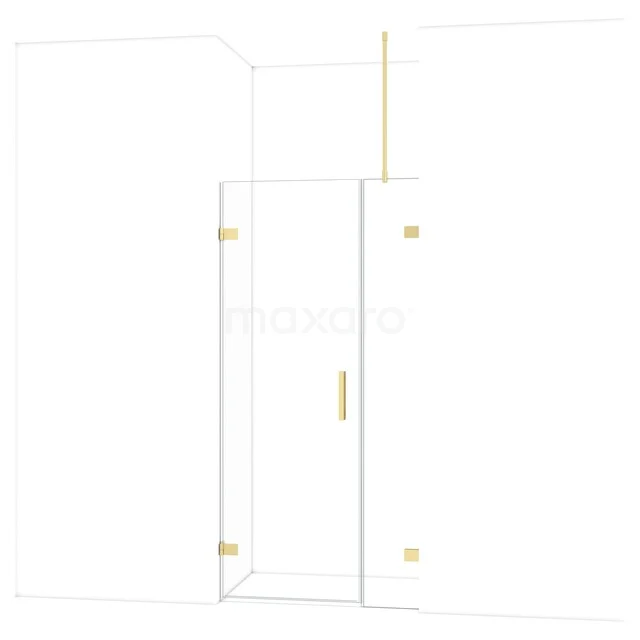 Diamond Shower door | 95 cm Light gold Clear glass Pivot door DDC210703720LG Shower screen with door, transparent, frosted gold accents, premium series, stylish for modern bathrooms.