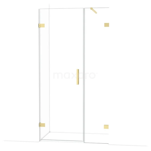 Diamond Shower door | 105 cm Light gold Clear glass Pivot door DDC210704120LG Glass shower door with gold hinges and Handle, modern design, perfect for luxurious bathroom style.