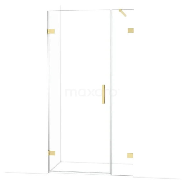 Diamant-Duschtüren DDC210803120LG Glasdusche mit goldfarbenen Scharnieren und Haltegriff, rahmenloses Design, ideal für ein modernes Badezimmer.