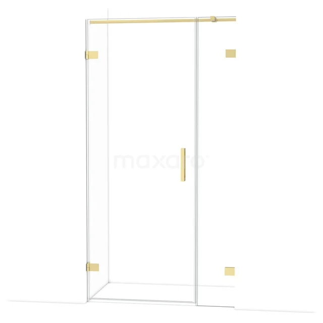 Diamond Duschtür | 105 cm Helles Gold Klarglas Drehtür DDC210803320LG Schwarze Badezimmer-Duscharmatur mit modernem eckigem Design, mattem Materialfinish, geeignet für ein stilvolles Badezimmer.