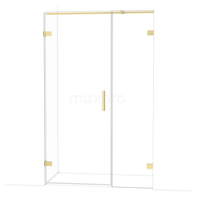 Diamond Shower door | 125 cm Light gold Clear glass Pivot door DDC210805320LG Black designer tap with matte surface, suitable for modern bathroom interiors, minimalist style, square shape.