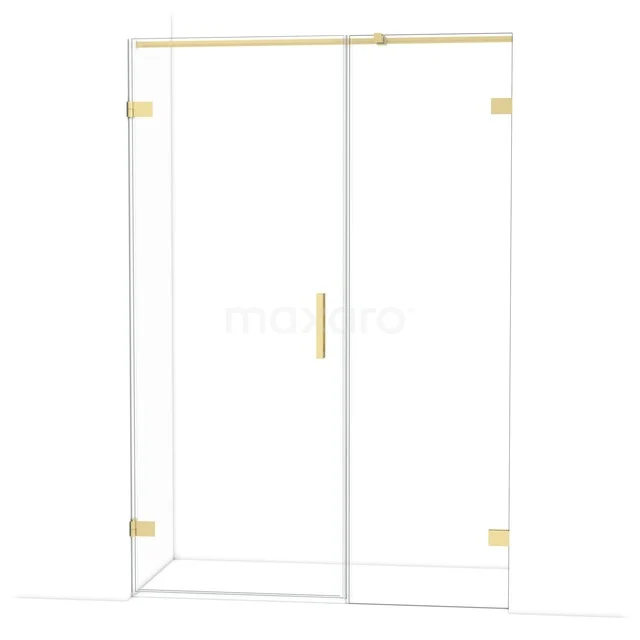 Diamond Shower door | 135 cm Light gold Clear glass Pivot door DDC210806320LG Black metal bathroom tap with a minimalist design and clean lines, ideal for modern bathroom interiors.