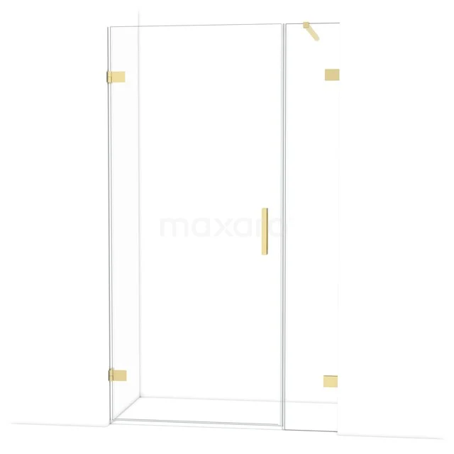 Diamond Shower door | 115 cm Light gold Clear glass Pivot door DDC210903120LG Shower door with clear glass and gold-coloured hinges, sleek design ideal for a modern bathroom.