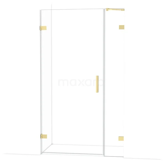 Diamond Duschtür | 115 cm Helles Gold Klarglas Drehtür DDC210903220LG Duschtür mit goldfarbenen Scharnieren und Haltegriff, klarem Sicherheitsglas, luxuriöses Design für moderne Bäder.