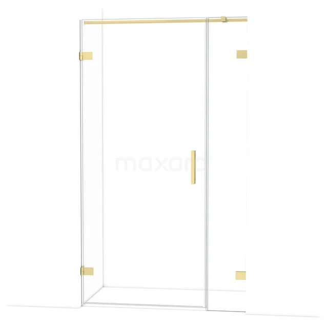 Diamond Shower door | 115 cm Light gold Clear glass Pivot door DDC210903320LG Black modern shower head with clean lines and matte surface, perfect for a stylish and functional bathroom update.