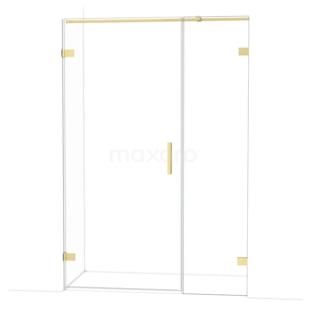 Diamond Shower door | 135 cm Light gold Clear glass Pivot door DDC210905320LG Minimalist black bathroom unit with matte finish and clean lines, perfect for a modern bathroom design.