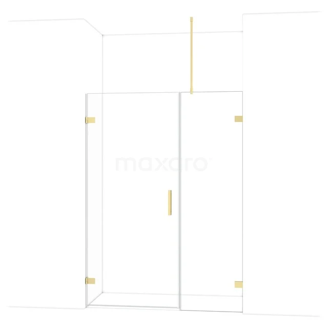 Diamond Duschtür | 145 cm Helles Gold Klarglas Drehtür DDC210906720LG Glasene Duschtür mit goldfarbenen Akzenten, modernes Erscheinungsbild; perfekt für eine stilvolle Badezimmer Renovierung.