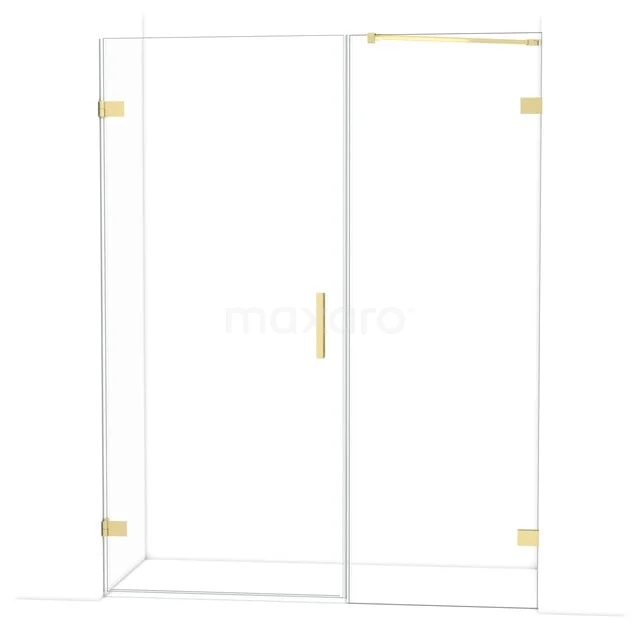 Diamant-Duschtüren DDC210907220LG Glas Duschwand mit goldfarbenen Scharnieren und Haltegriff, modernes Design für ein stilvolles Badezimmer.